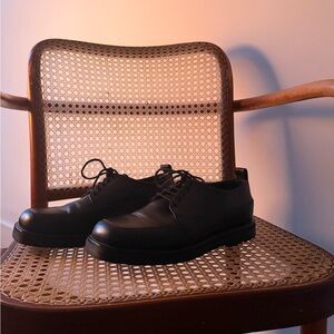 Dear Frances Black Leather Oxfords